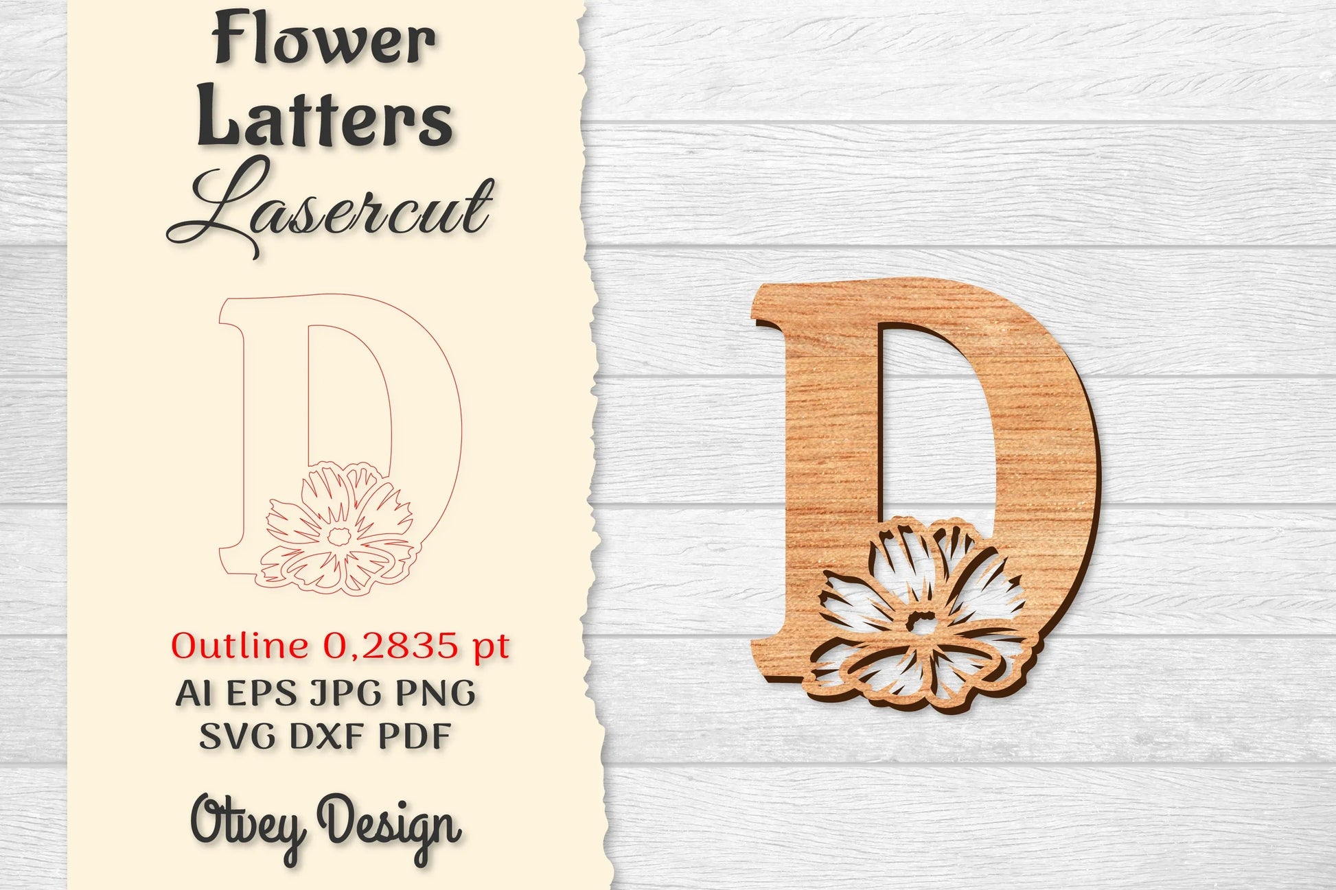Flower Letters Laser Cut File SVG Bundle 44 - CraftNest - Digital Crafting and Art