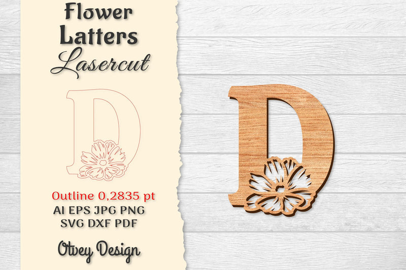 Flower Letters Laser Cut File SVG Bundle 44 - CraftNest - Digital Crafting and Art