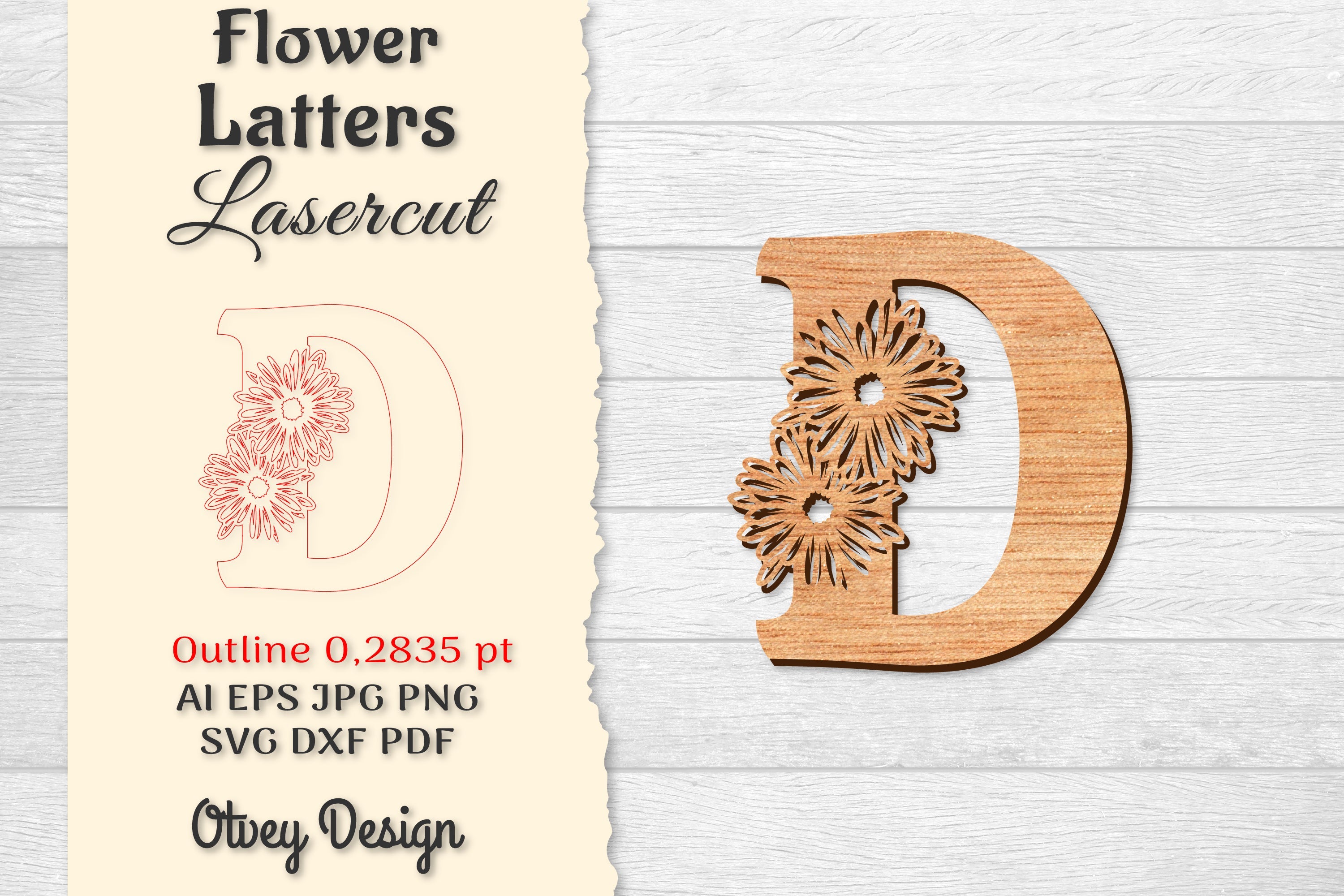Flower Letters Laser Cut File SVG Bundle 66 - CraftNest - Digital Crafting and Art