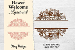 Flower Welcome Slip Lasercut SVG Bundle 4 - CraftNest - Digital Crafting and Art
