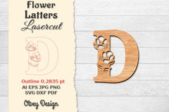 Flower Letters Laser Cut File SVG Bundle 95 - CraftNest - Digital Crafting and Art