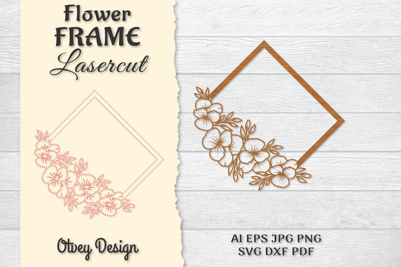 Frame Flower Lasercut SVG Bundle 4 - CraftNest - Digital Crafting and Art