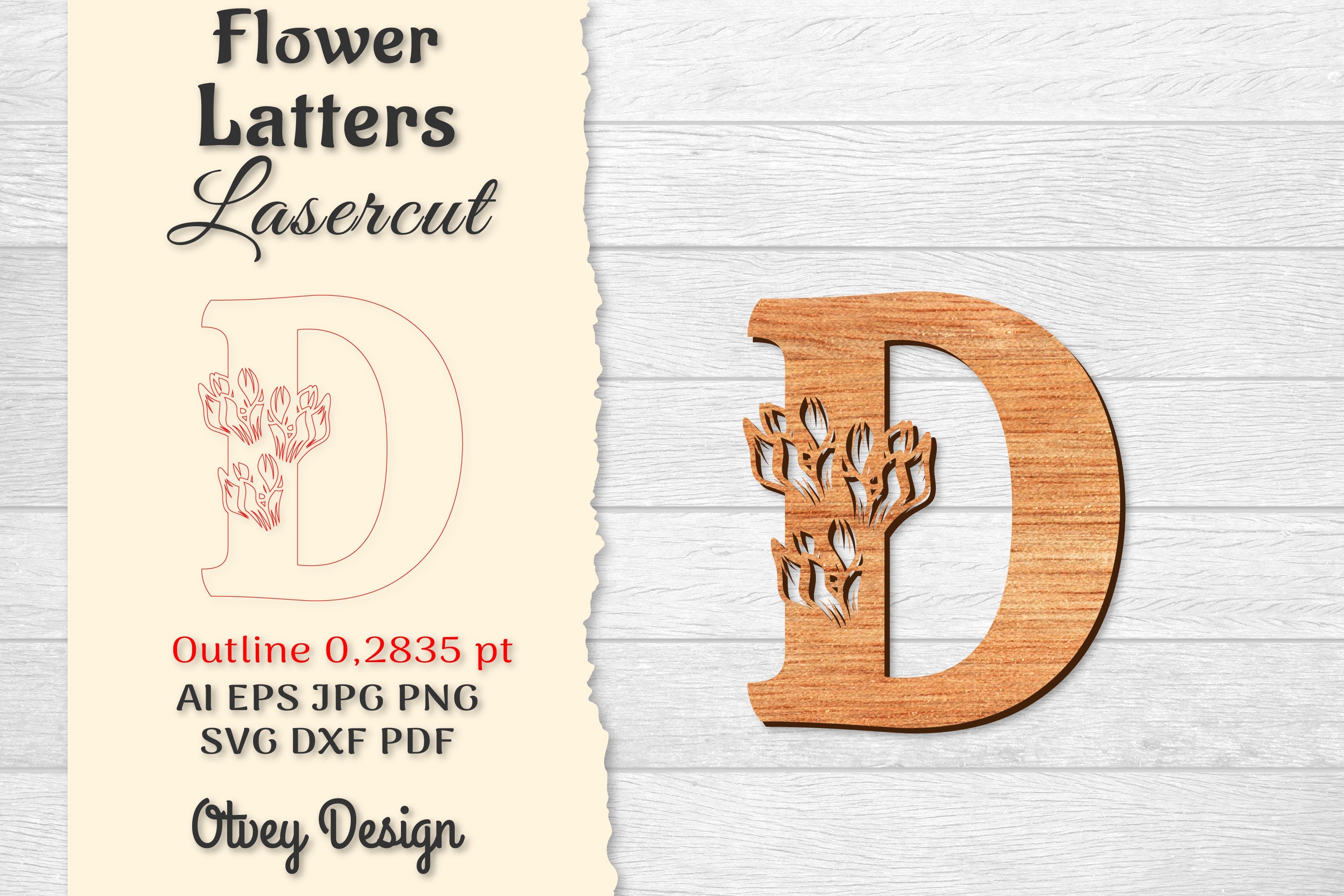 Flower Letters Laser Cut SVG Bundle 108 - CraftNest - Digital Crafting and Art