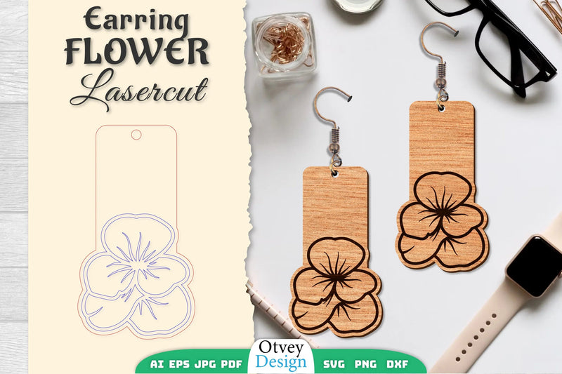 Earring Flower Lasercut SVG Bundle 78 - CraftNest - Digital Crafting and Art