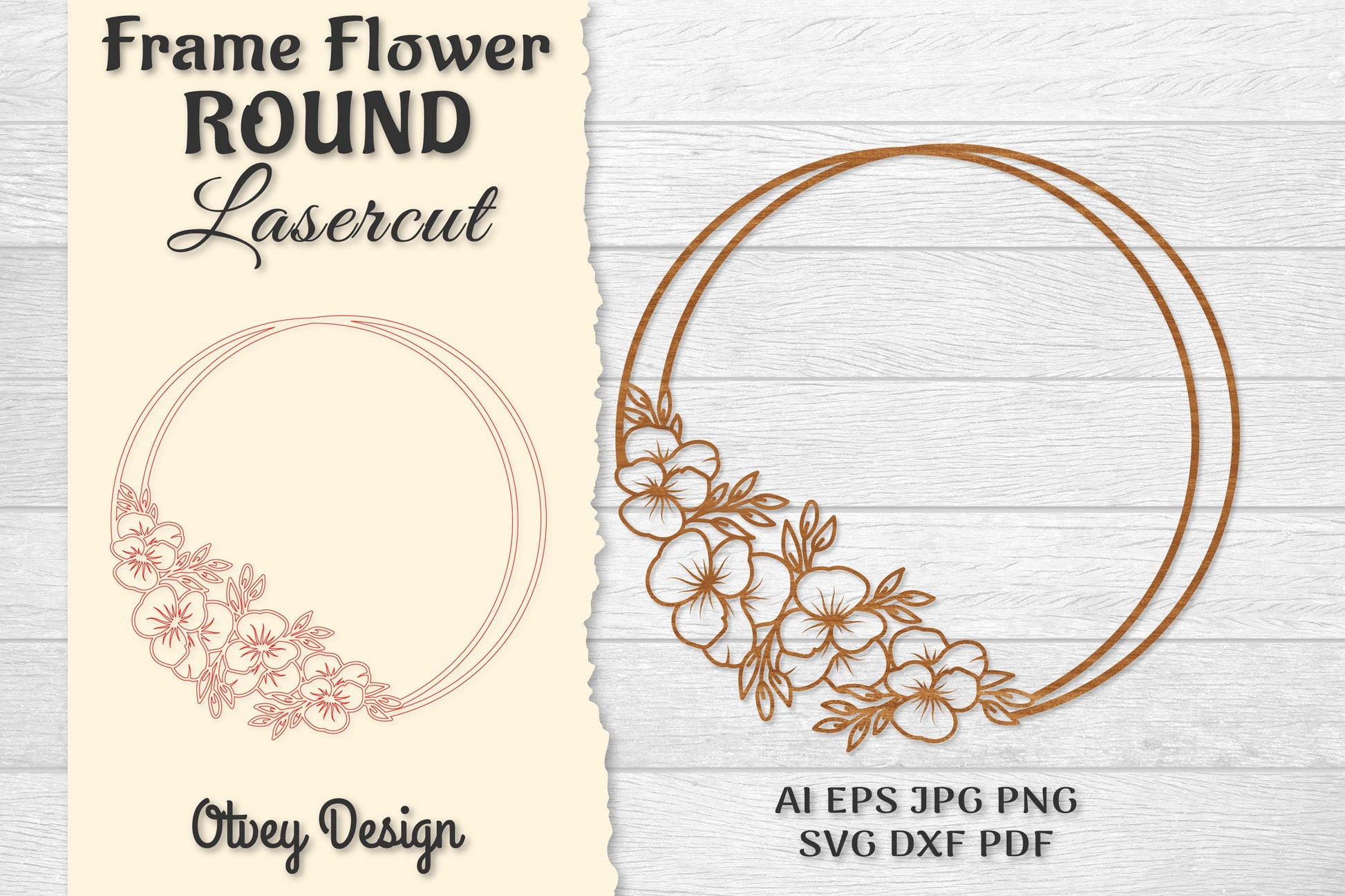 Frame Flower Round Lasercut SVG Bundle 4 - CraftNest - Digital Crafting and Art