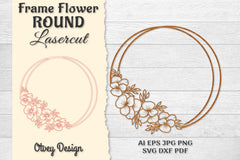 Frame Flower Round Lasercut SVG Bundle 4 - CraftNest - Digital Crafting and Art