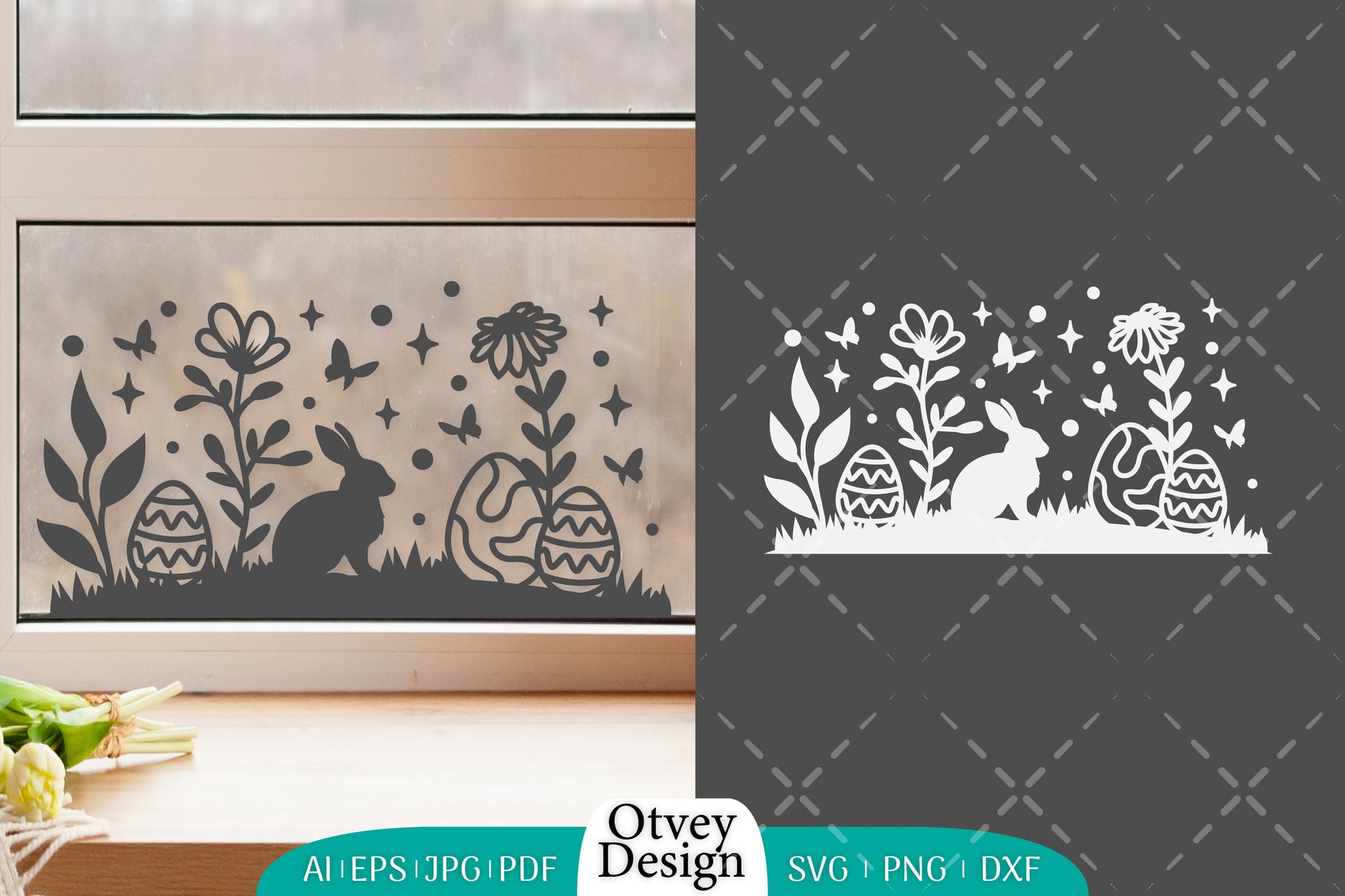 Easter Bunny Garden Scene SVG Bundle 4 - CraftNest - Digital Crafting and Art