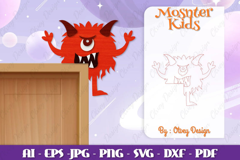 Monster Kids Corner Door Lasercut SVG Bundle 4 - CraftNest - Digital Crafting and Art