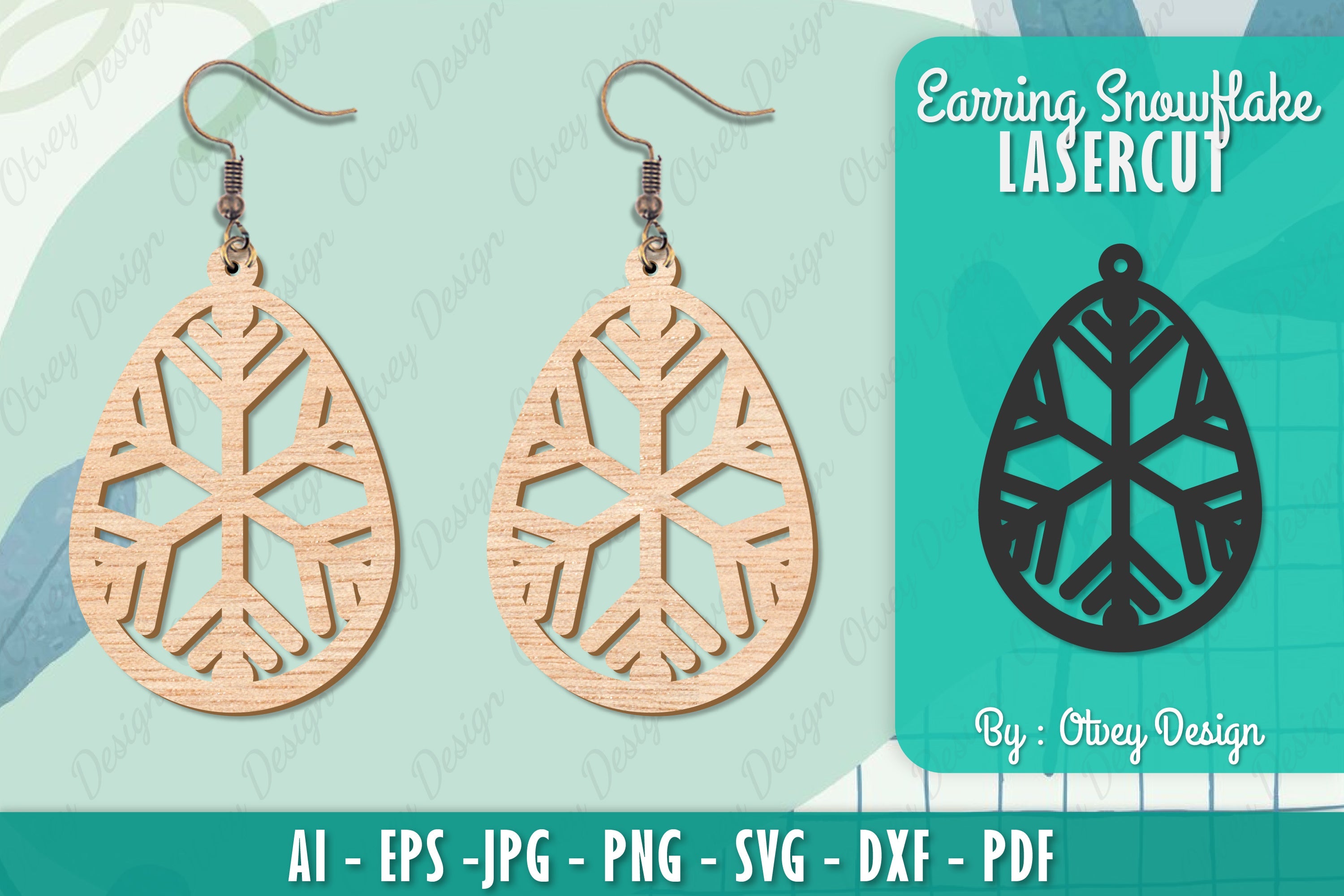 Snowflake Earring Lasercut SVG Bundle 59 - CraftNest - Digital Crafting and Art
