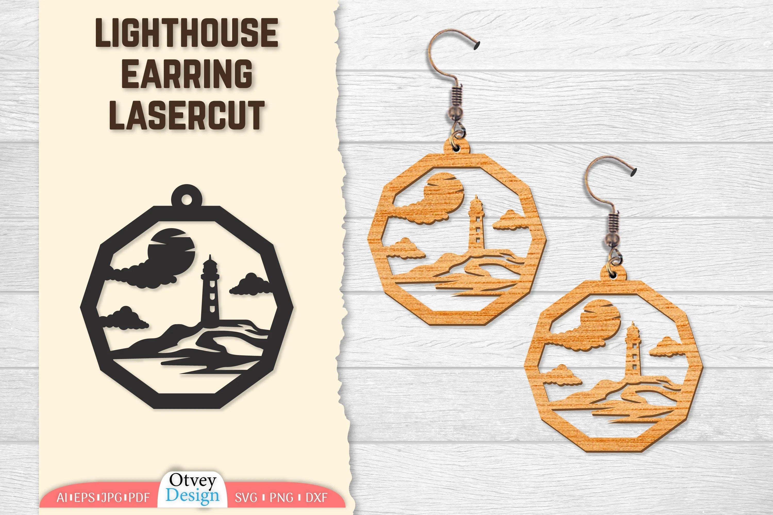 Lighthouse Earring Lasercut SVG Bundle 78 - CraftNest - Digital Crafting and Art