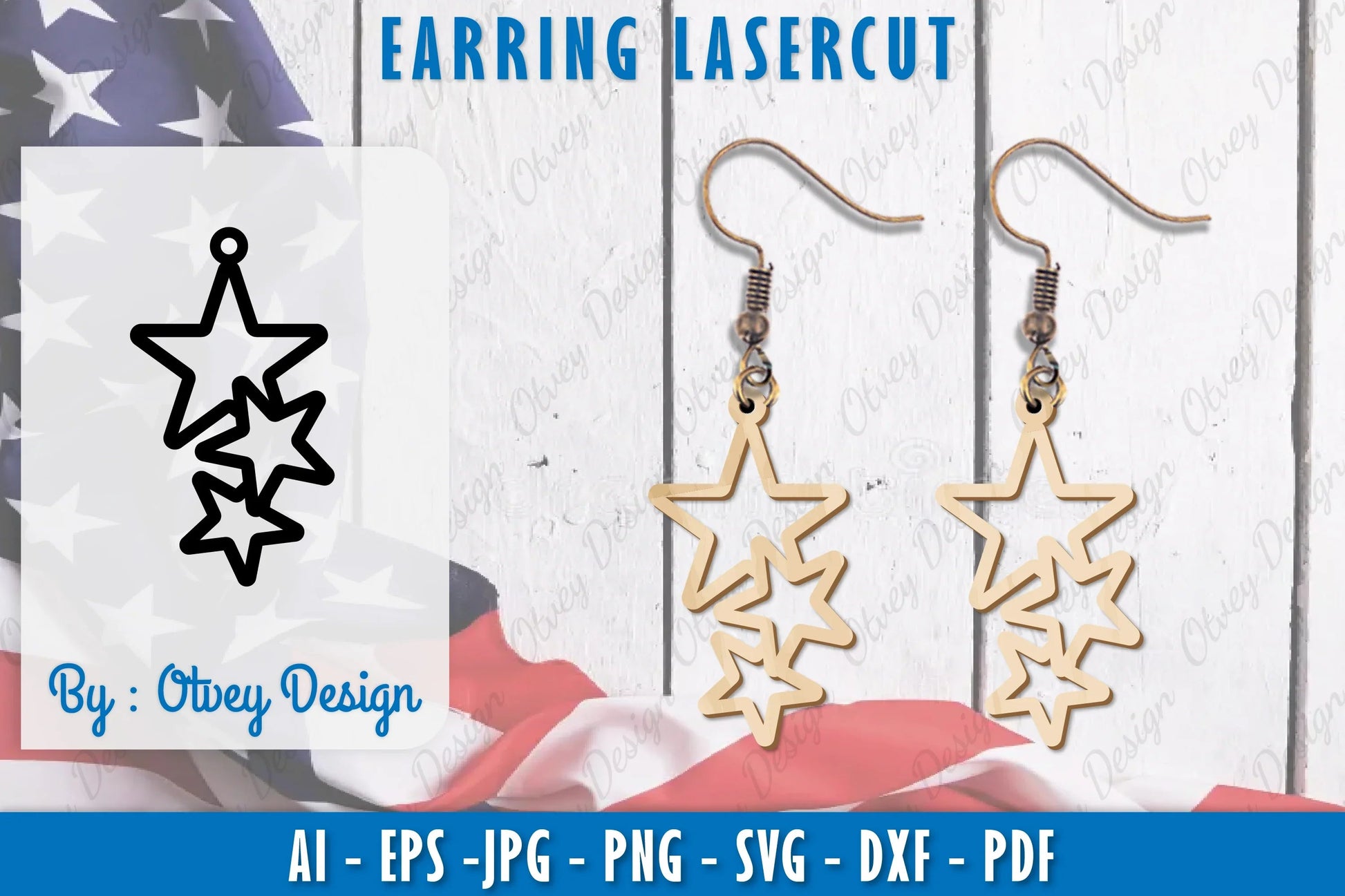 4th of July Earring SVG Bundle 25 - CraftNest - Digital Crafting and Art