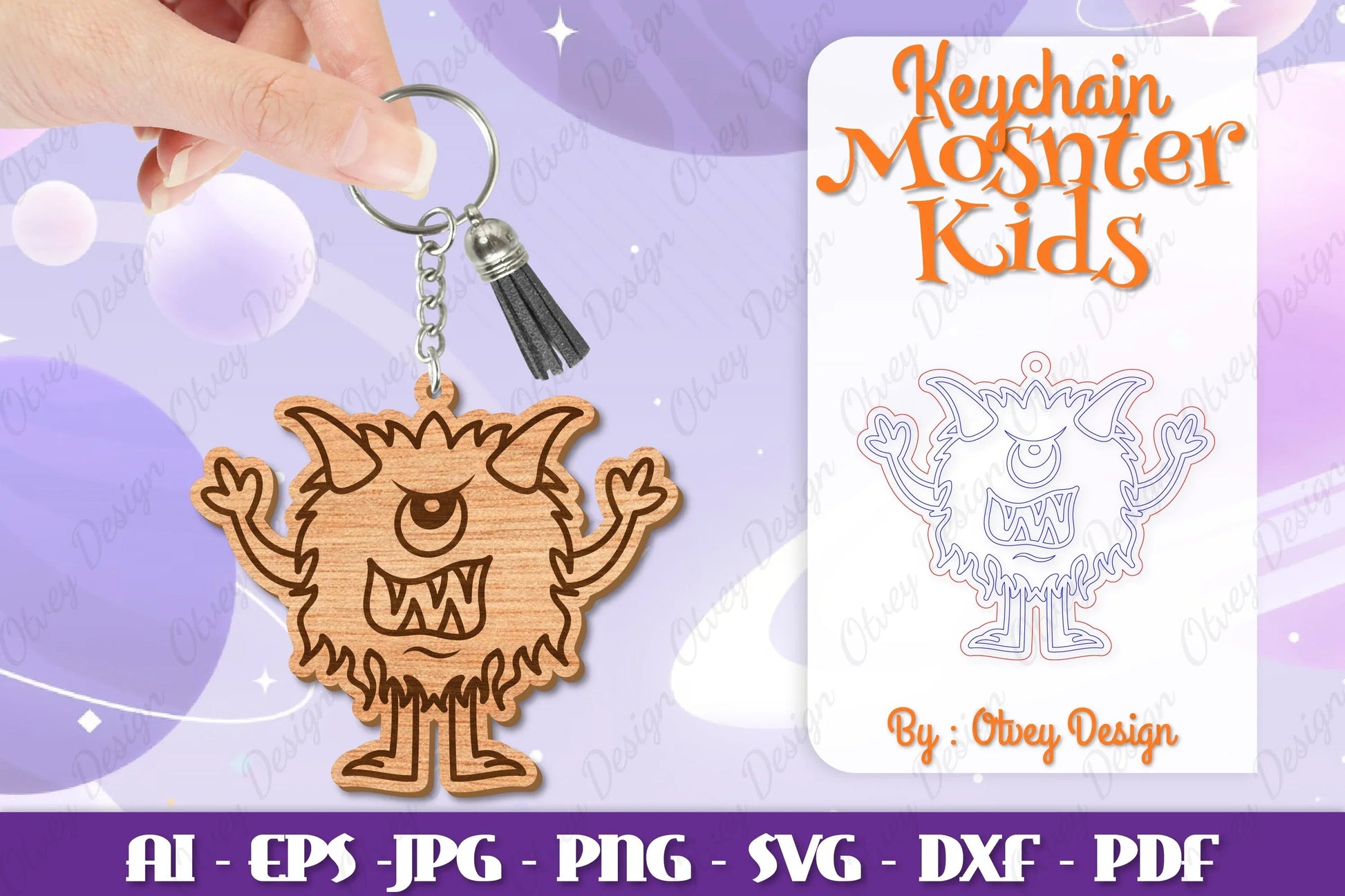 Monster Kids Keychain Lasercut SVG Bundle - CraftNest - Digital Crafting and Art