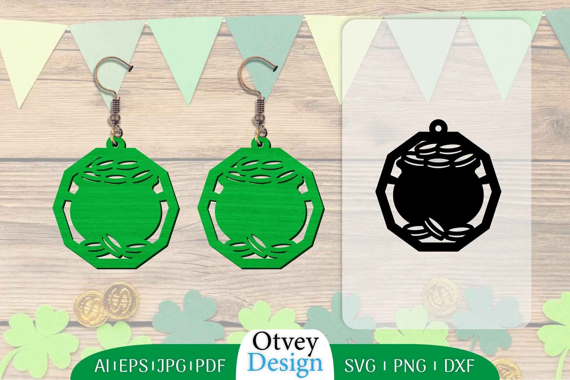 St Patrick's Day Earring Lasercut SVG Bundle 107 - CraftNest - Digital Crafting and Art