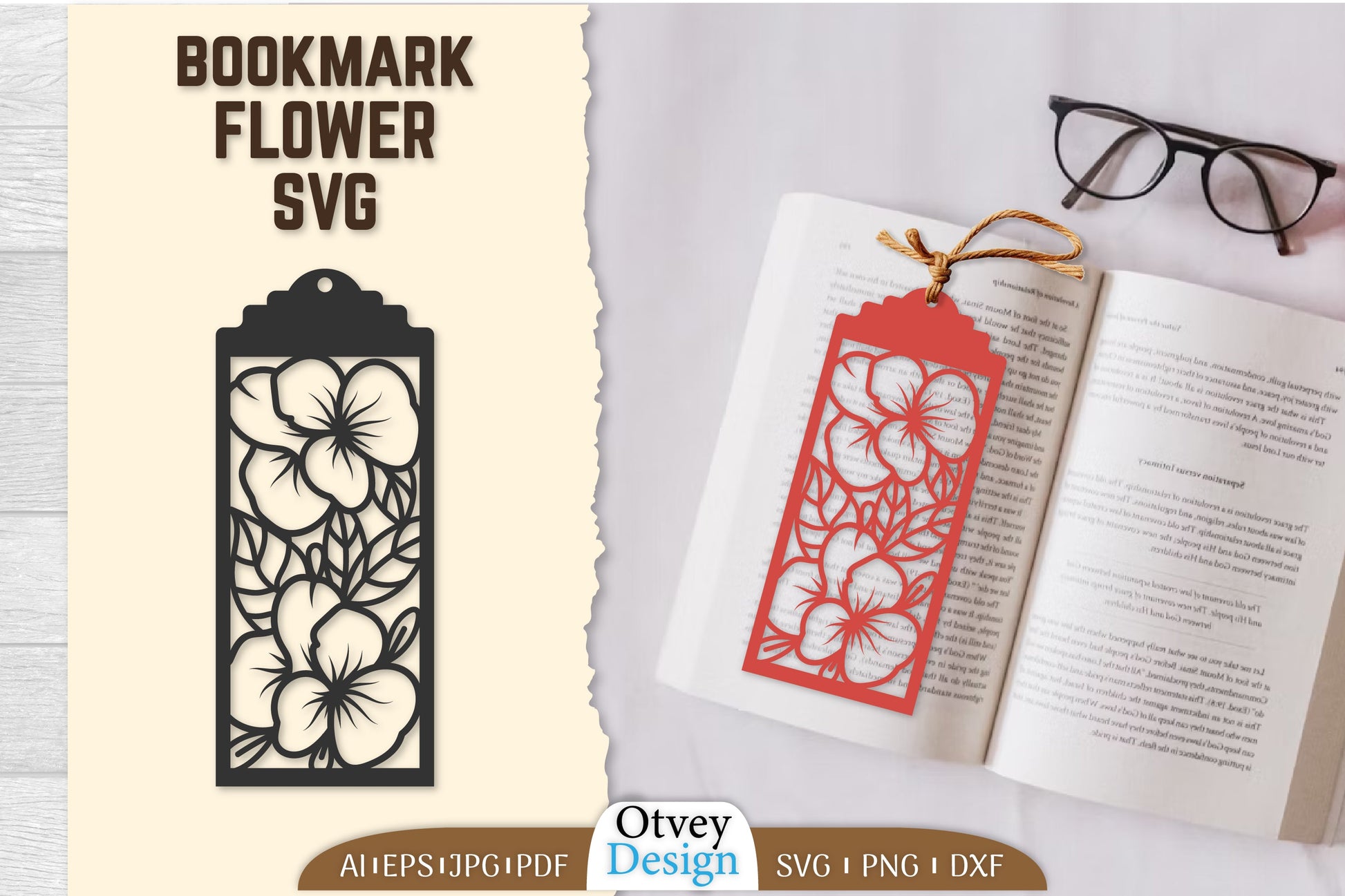 Bookmark Flower SVG Bundle 89 - CraftNest - Digital Crafting and Art