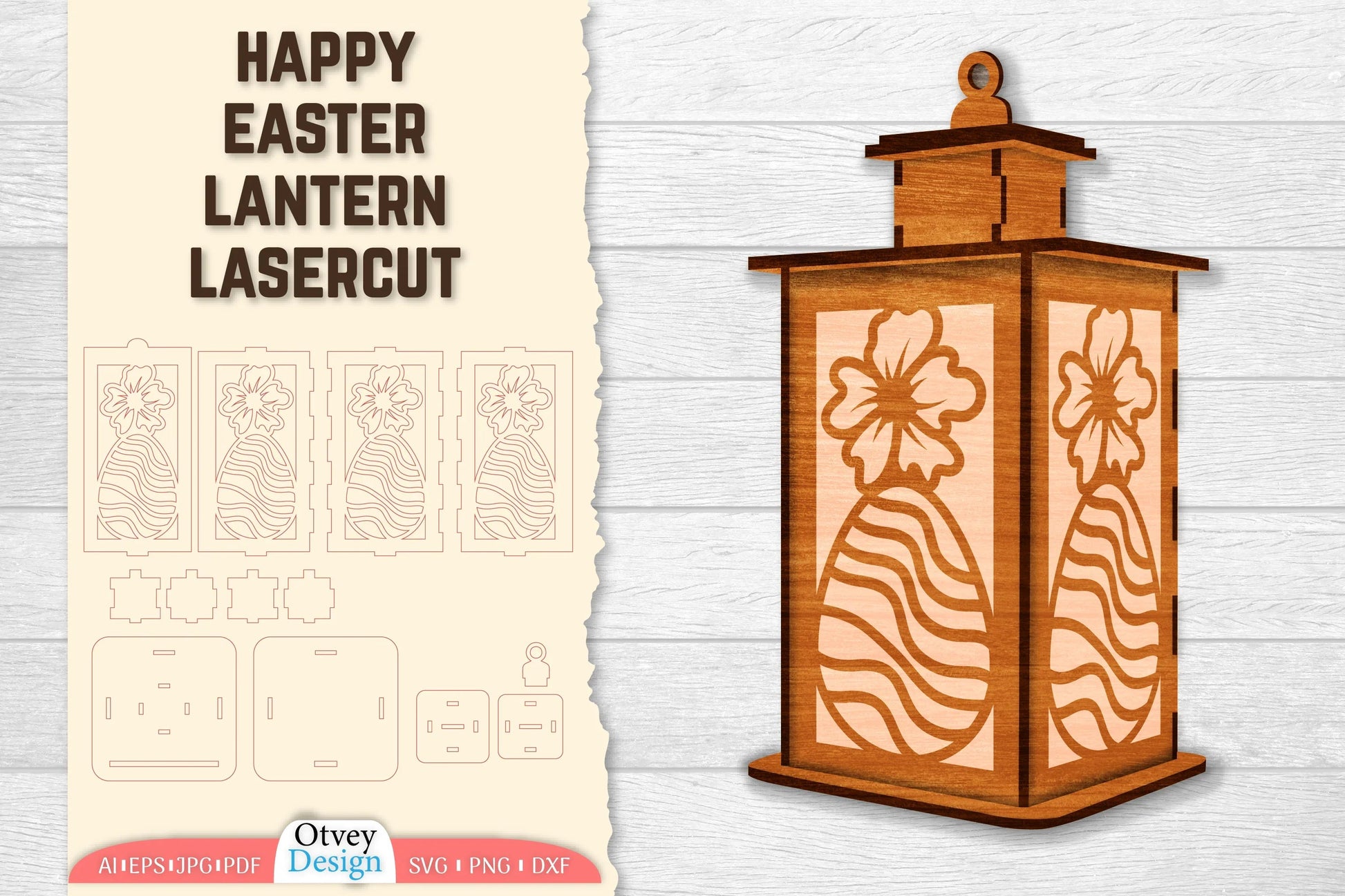 Happy Easter Lantern Lasercut SVG Bundle 7 - CraftNest - Digital Crafting and Art