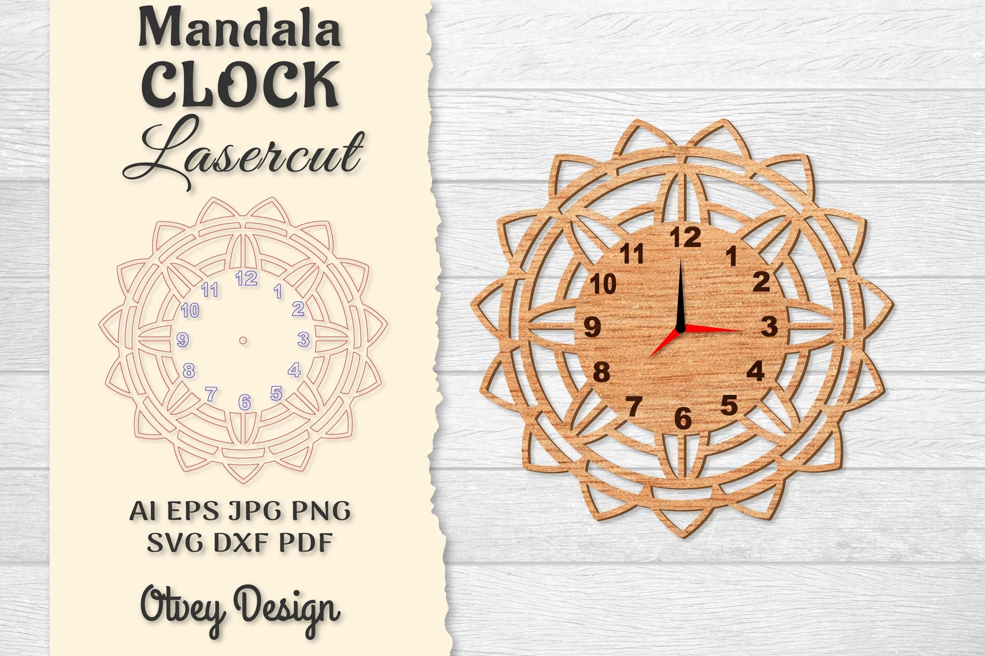 Clock Mandala Lasercut SVG Bundle 10 - CraftNest - Digital Crafting and Art