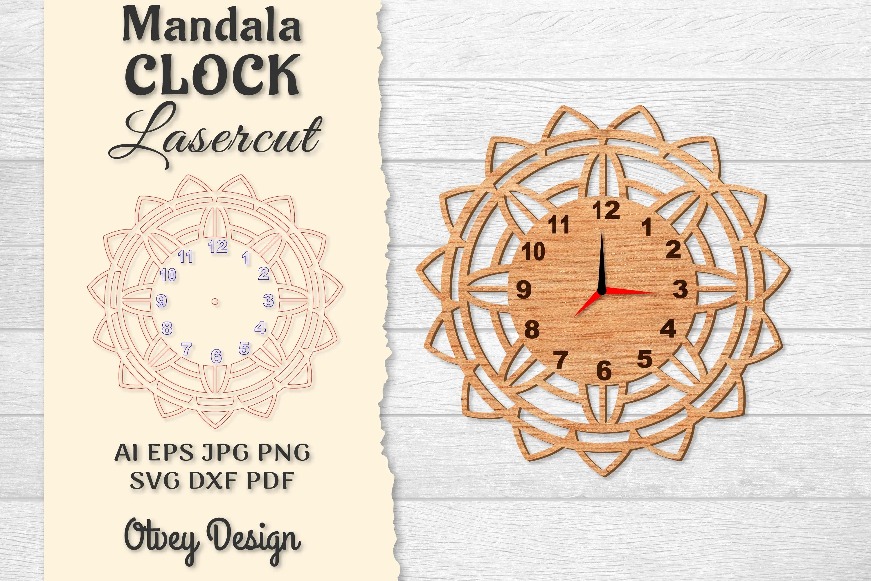 Clock Mandala Lasercut SVG Bundle 10 - CraftNest - Digital Crafting and Art