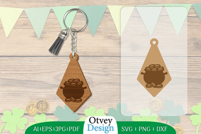 St Patrick's Day Keychain Lasercut SVG Bundle 30 - CraftNest - Digital Crafting and Art