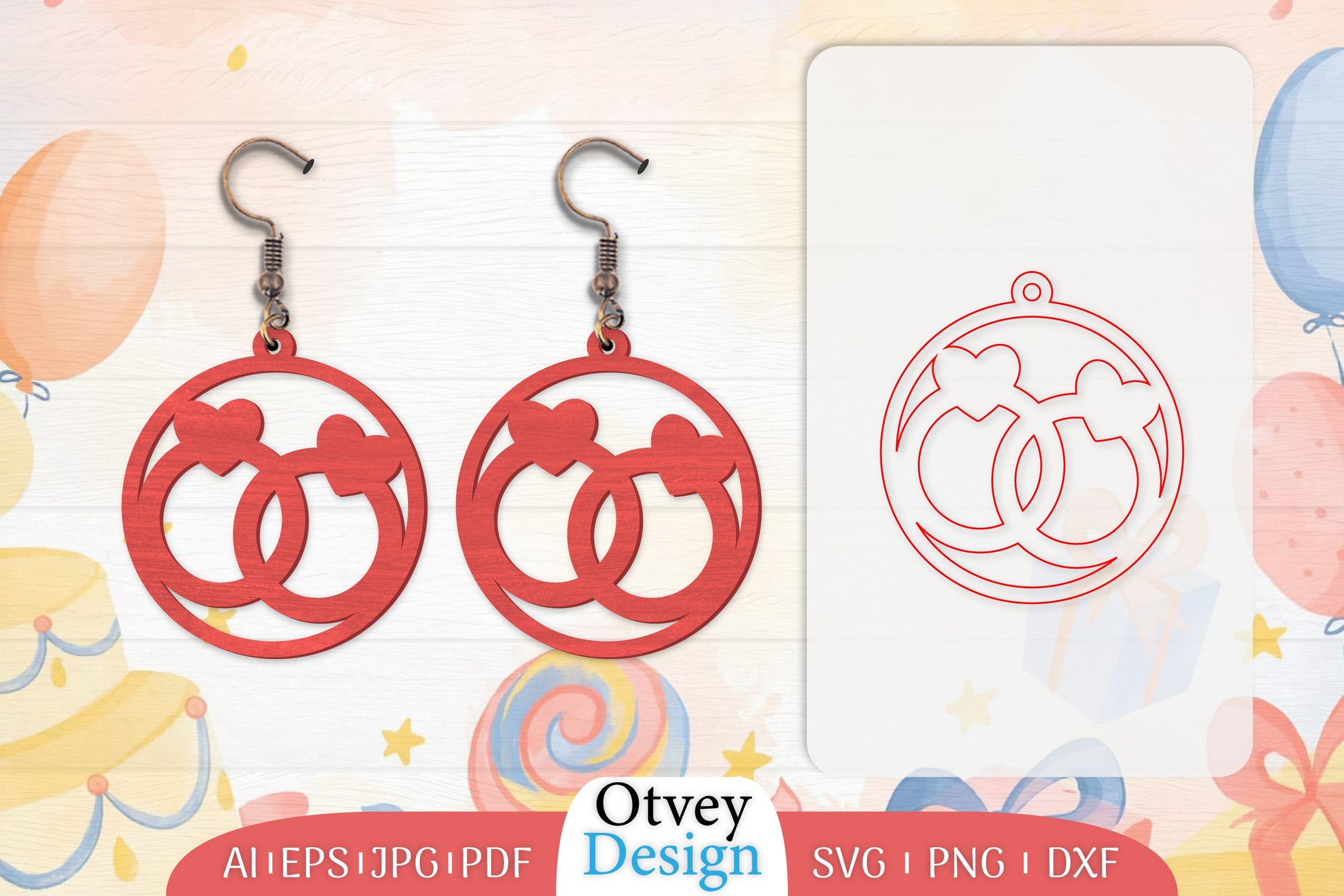 Birthday Earrings Lasercut SVG Bundle 4 - CraftNest - Digital Crafting and Art