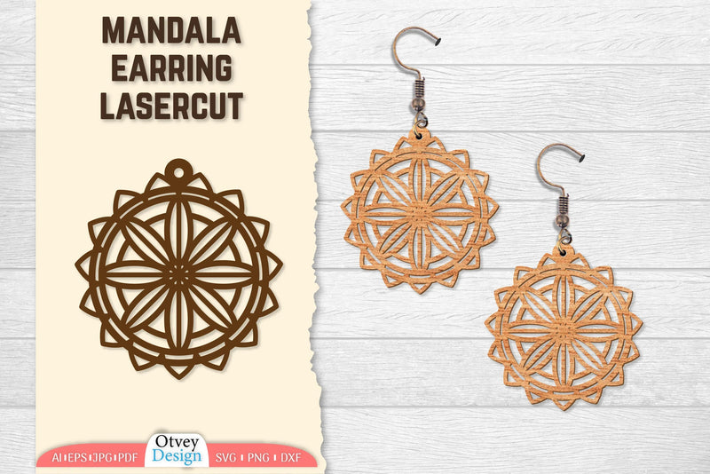 Earring Mandala Lasercut SVG Bundle 4 - CraftNest - Digital Crafting and Art