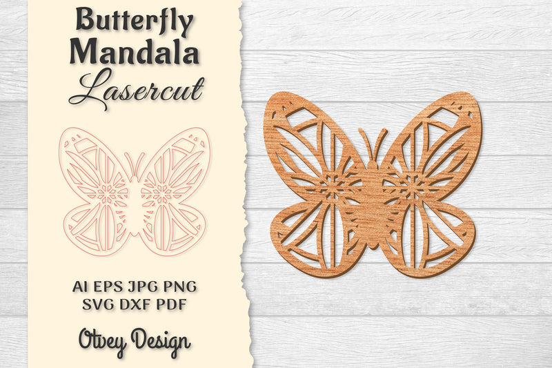 Butterfly Mandala Lasercut SVG Bundle 4 - CraftNest - Digital Crafting and Art
