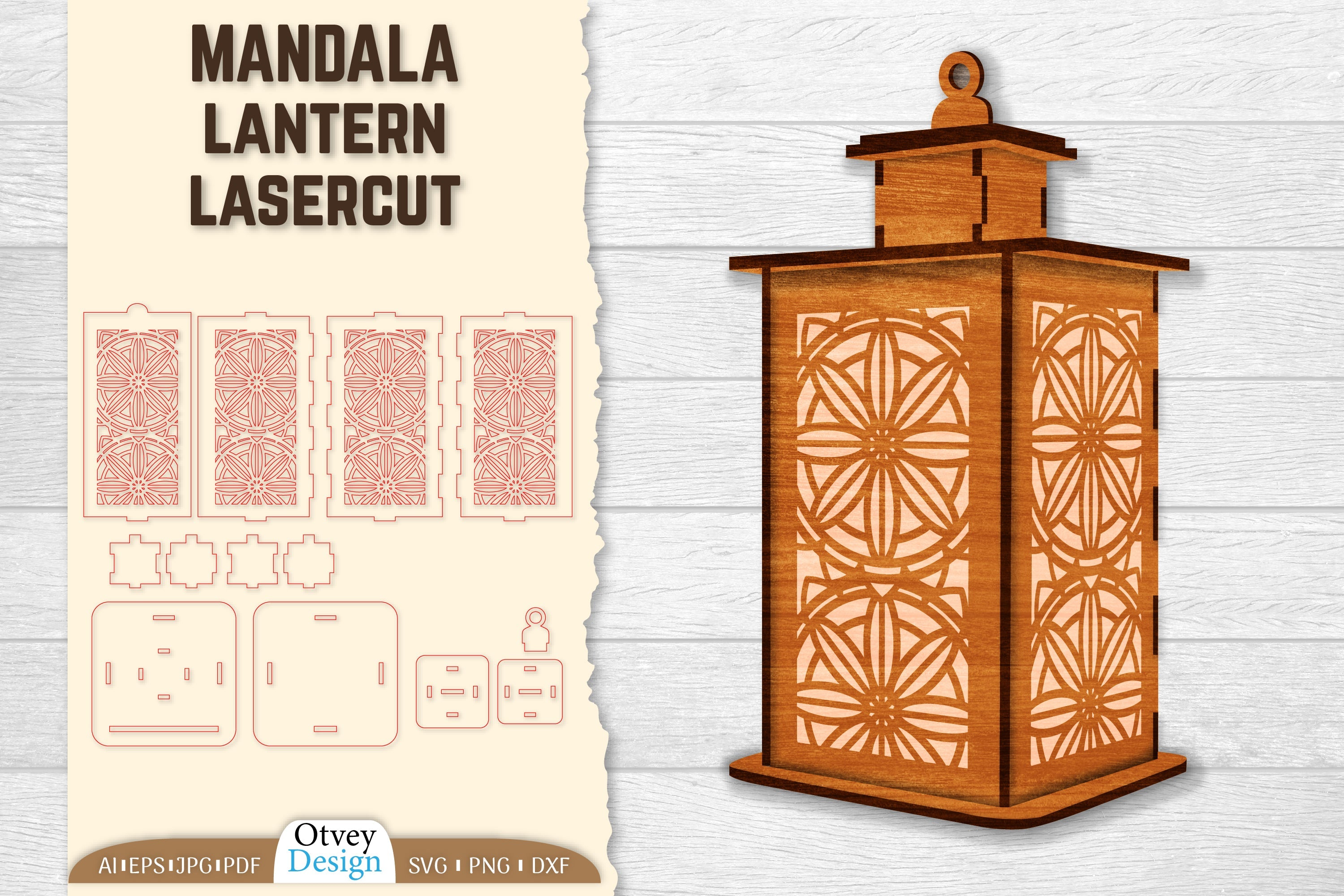 Mandala Lantern Lasercut SVG Bundle