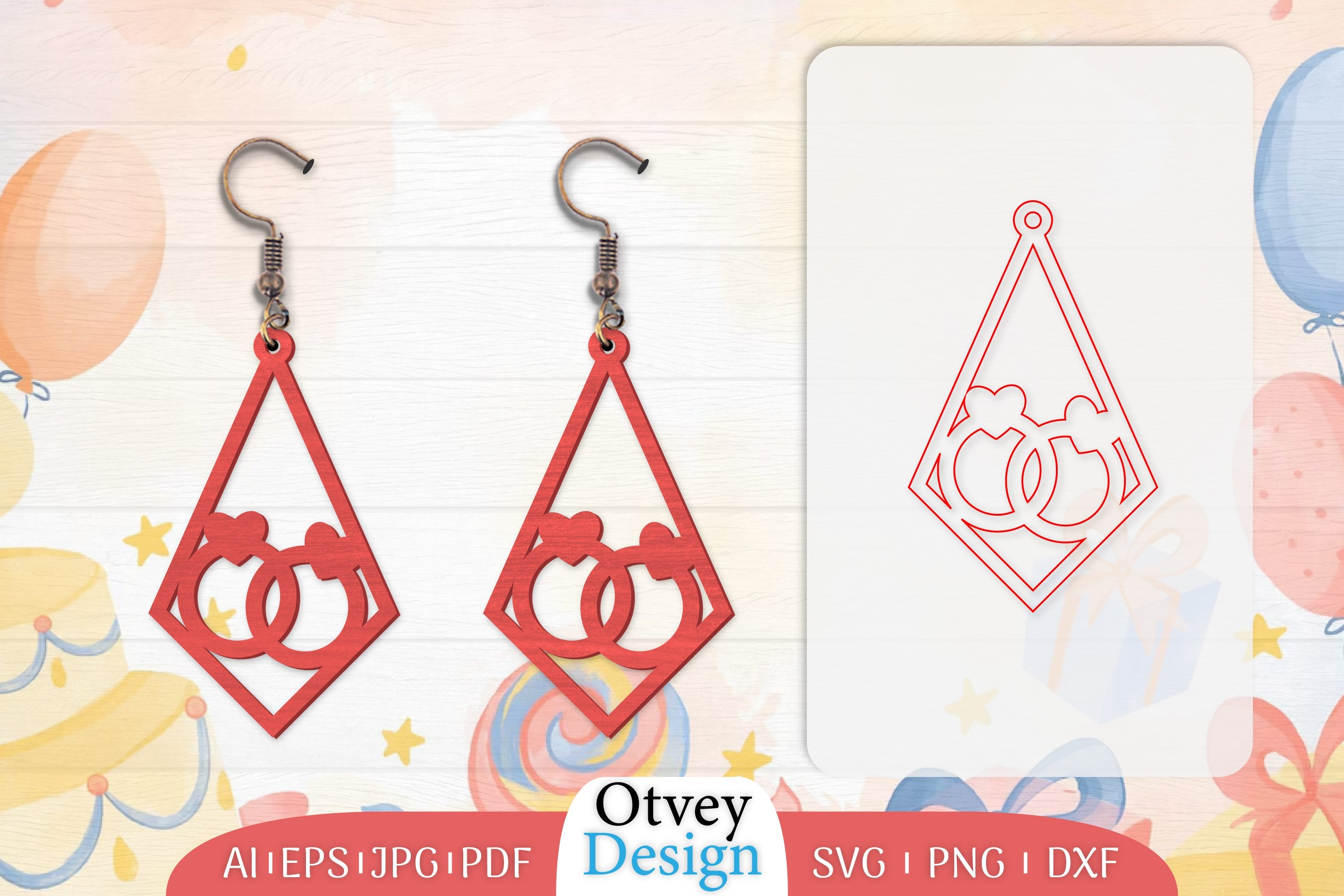 Birthday Earrings Lasercut SVG Bundle 13 - CraftNest - Digital Crafting and Art