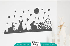 Easter Bunny Garden Scene SVG Bundle 5 - CraftNest - Digital Crafting and Art