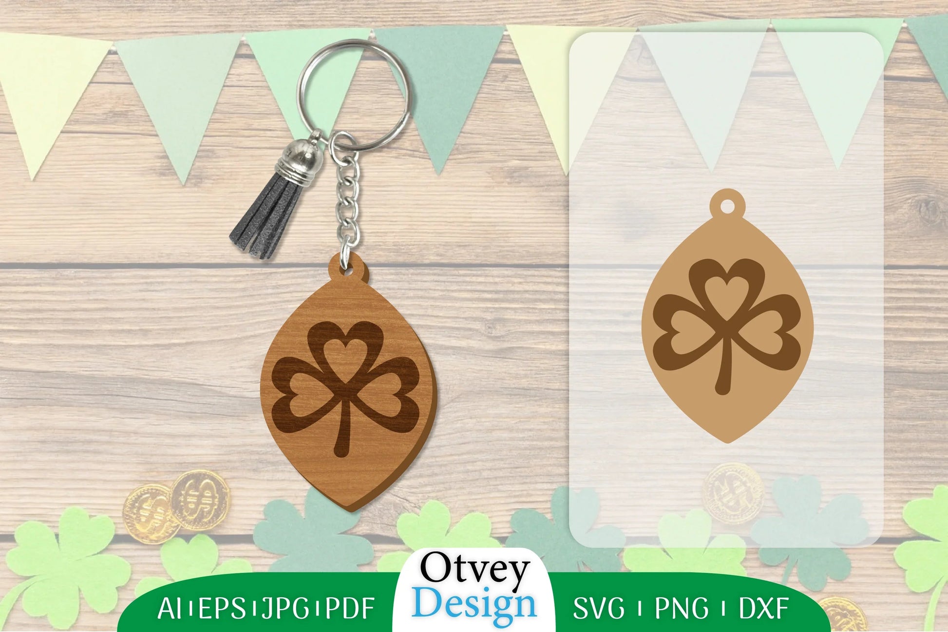 St Patrick's Day Keychain Lasercut SVG Bundle 17 - CraftNest - Digital Crafting and Art