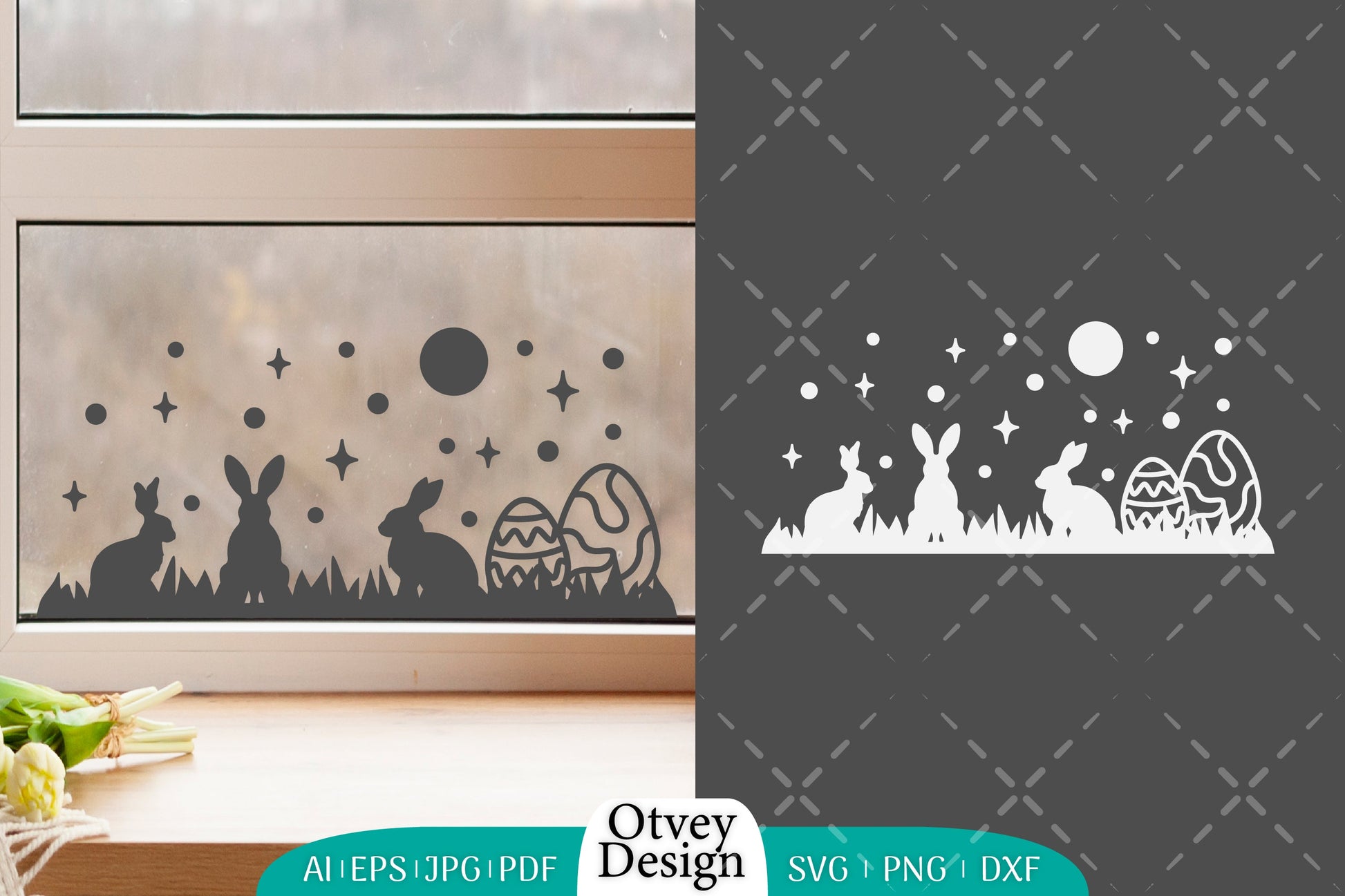 Easter Bunny Garden Scene SVG Bundle 5 - CraftNest - Digital Crafting and Art