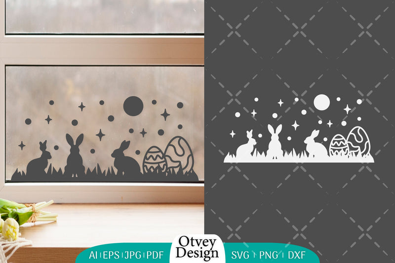 Easter Bunny Garden Scene SVG Bundle 5 - CraftNest - Digital Crafting and Art