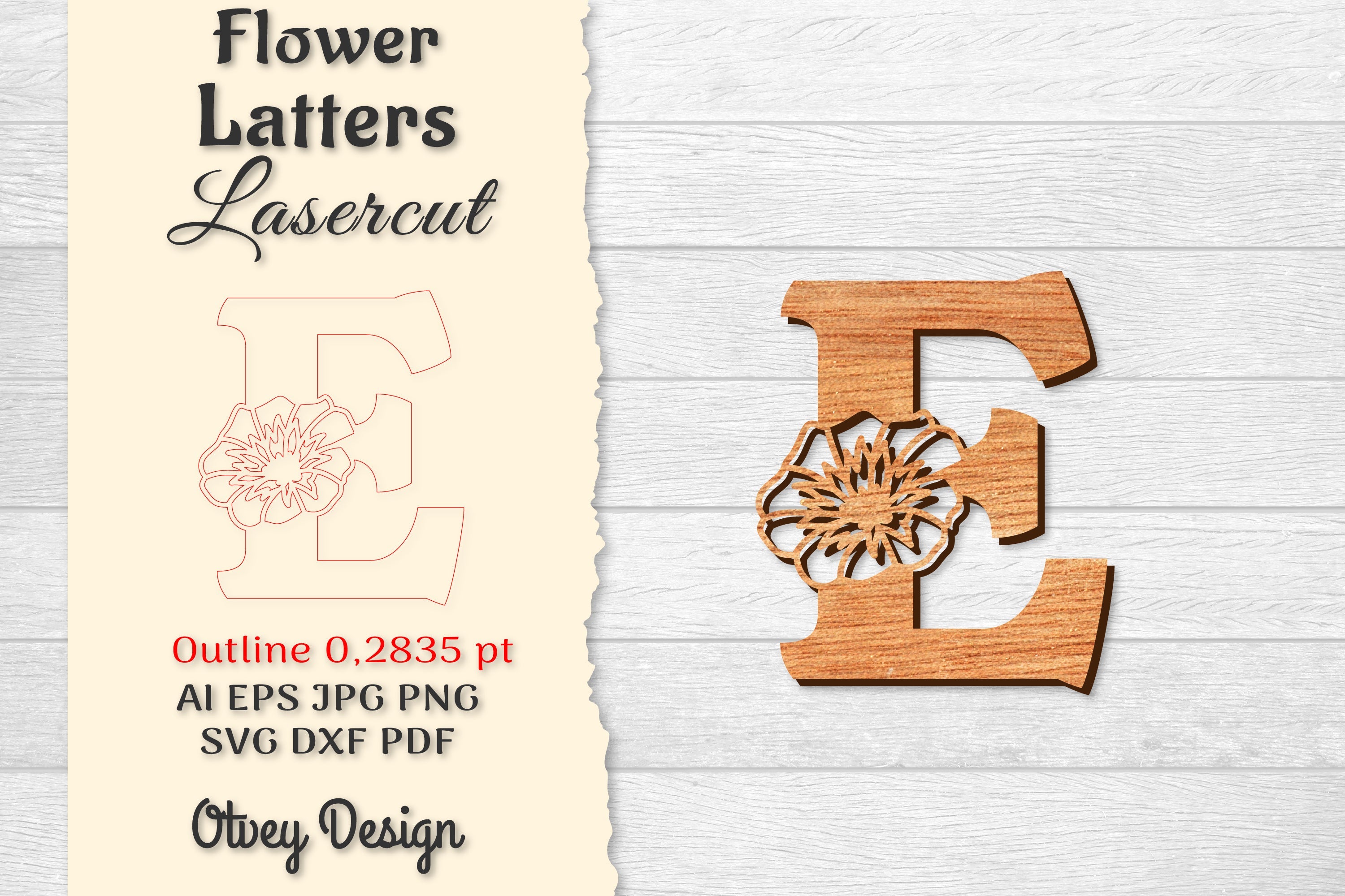 Flower Letters Laser Cut SVG Bundle 24 - CraftNest - Digital Crafting and Art