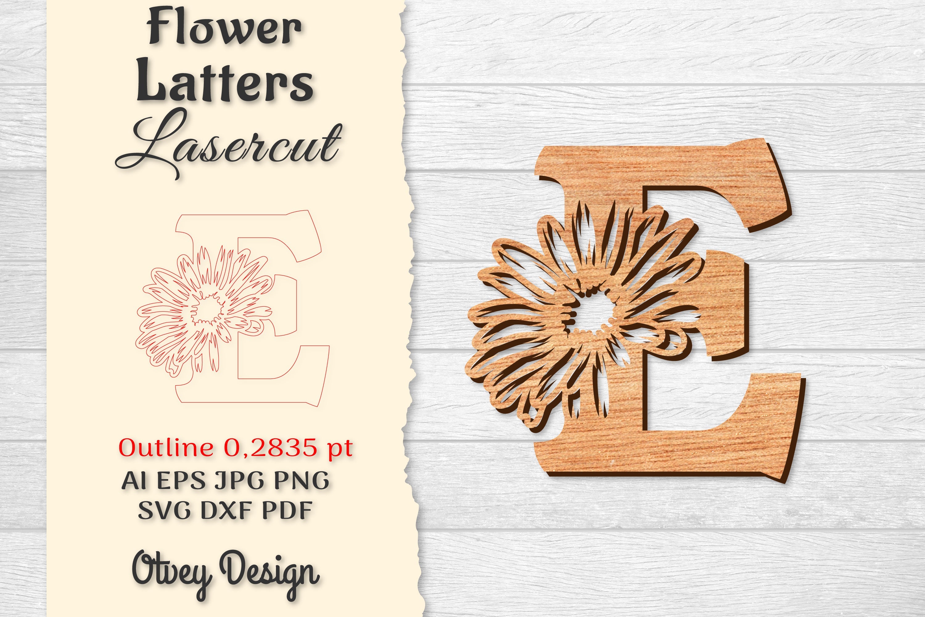 Flower Letters Laser Cut SVG Bundle 4 - CraftNest - Digital Crafting and Art