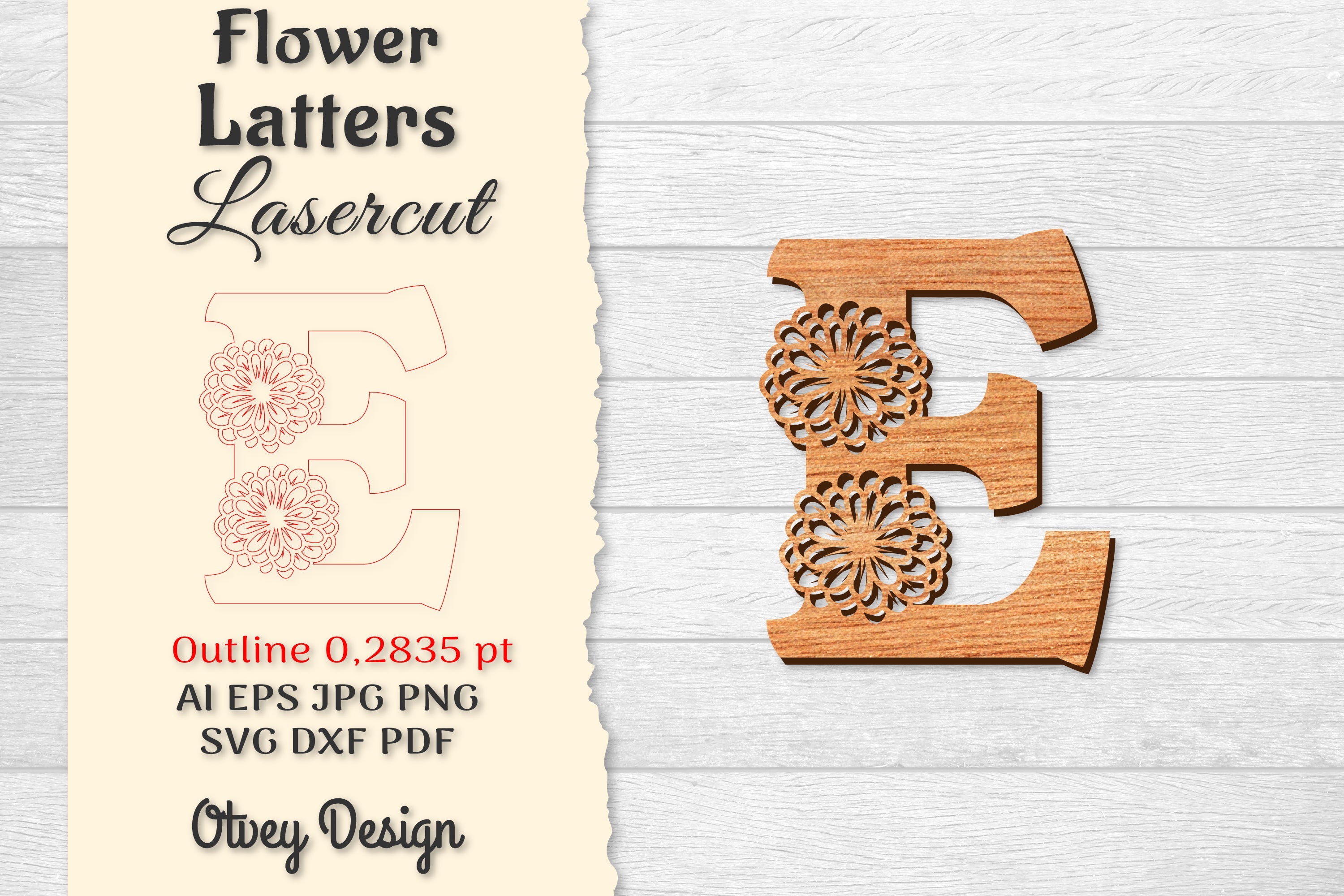 Flower Letters Laser Cut SVG Bundle 40 - CraftNest - Digital Crafting and Art