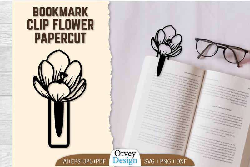Clip Bookmark Flower SVG Bundle 5 - CraftNest - Digital Crafting and Art