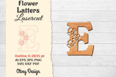 Flower Letters Laser Cut SVG Bundle 127 - CraftNest - Digital Crafting and Art