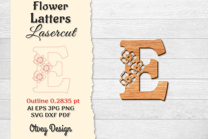 Flower Letters Laser Cut SVG Bundle 127 - CraftNest - Digital Crafting and Art