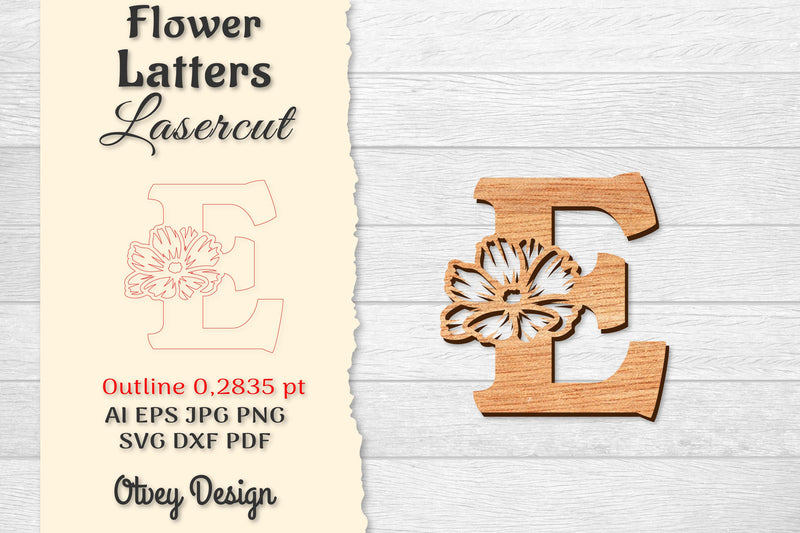 Flower Letters Laser Cut SVG Bundle 64 - CraftNest - Digital Crafting and Art