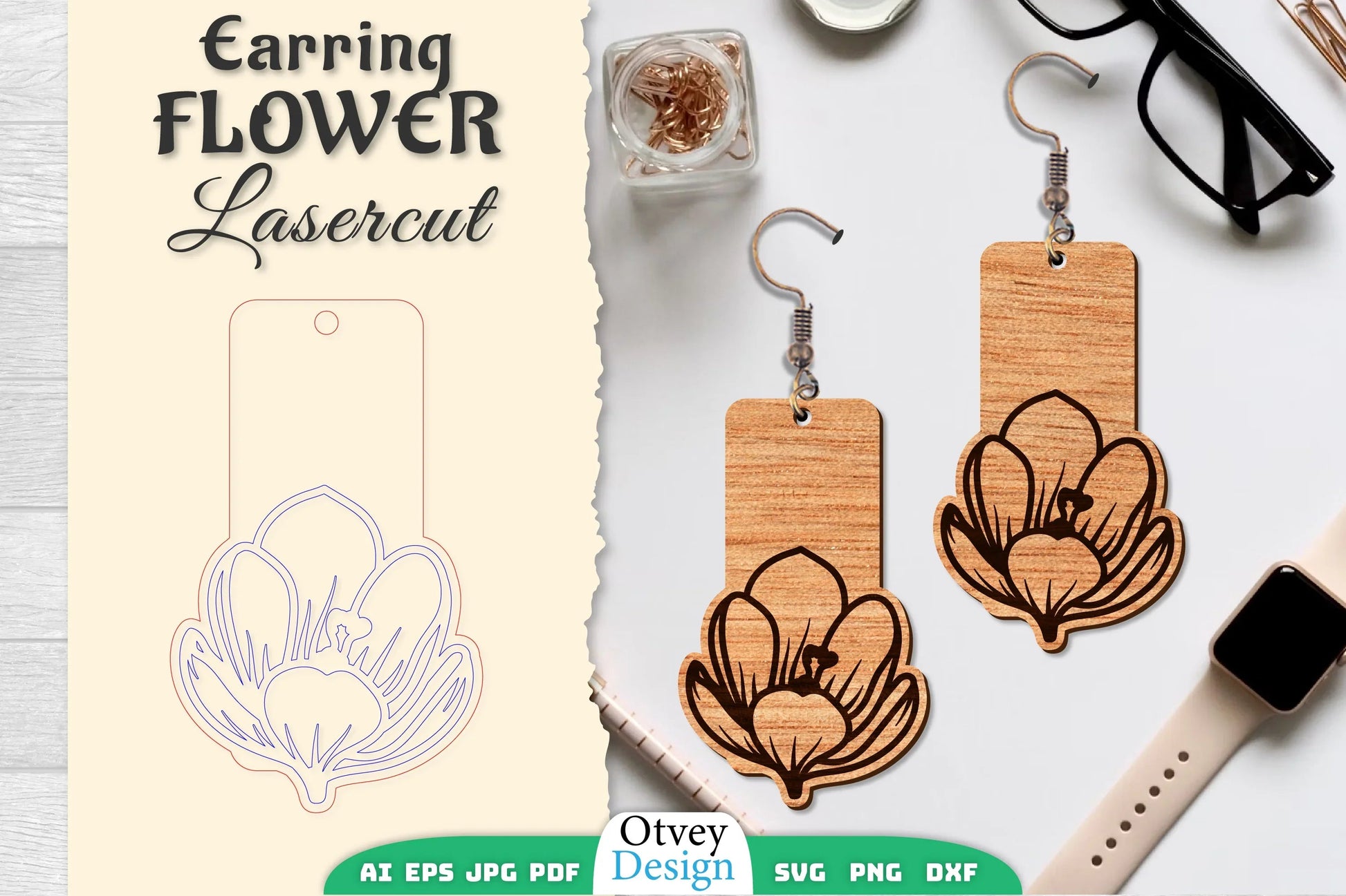 Earring Flower Lasercut SVG Bundle 79 - CraftNest - Digital Crafting and Art