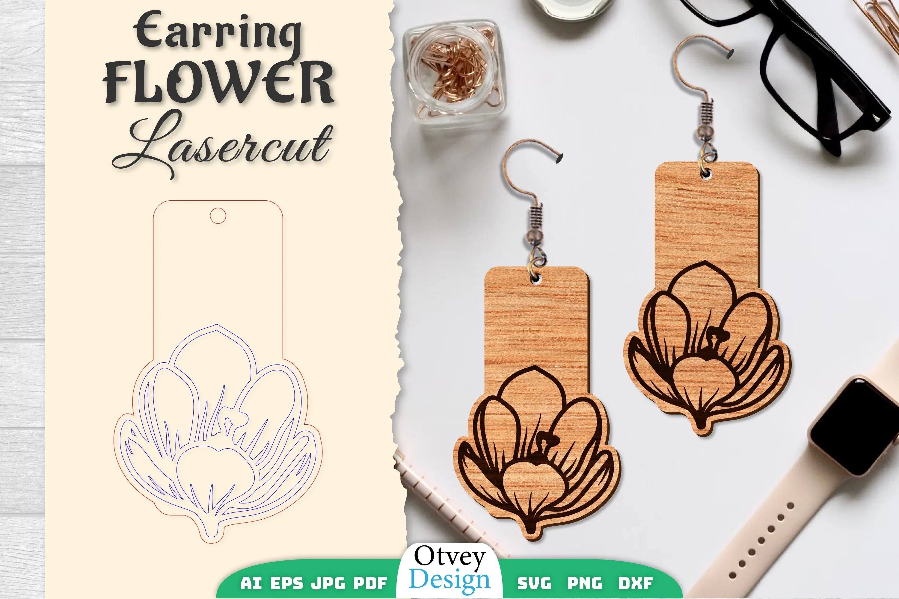 Earring Flower Lasercut SVG Bundle 79 - CraftNest - Digital Crafting and Art
