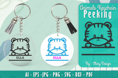 Animals Peeking Keychain SVG Bundle 11 - CraftNest - Digital Crafting and Art