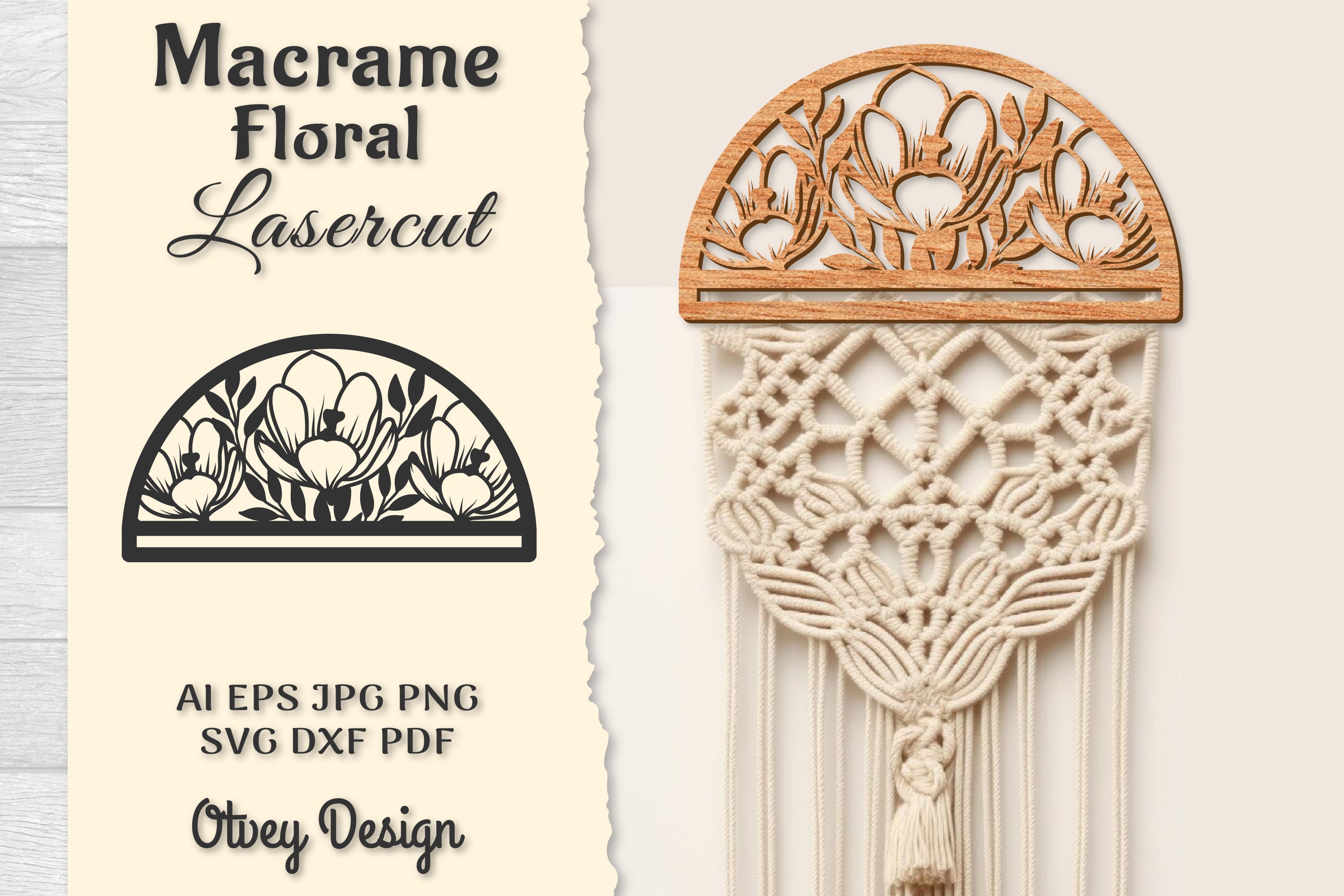 Macrame Frame Floral Lasercut SVG Bundle 5 - CraftNest - Digital Crafting and Art