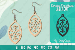 Snowflake Earring Lasercut SVG Bundle 92 - CraftNest - Digital Crafting and Art