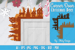 Christmas Deer Door Corner Lasercut SVG Bundle 6 - CraftNest - Digital Crafting and Art