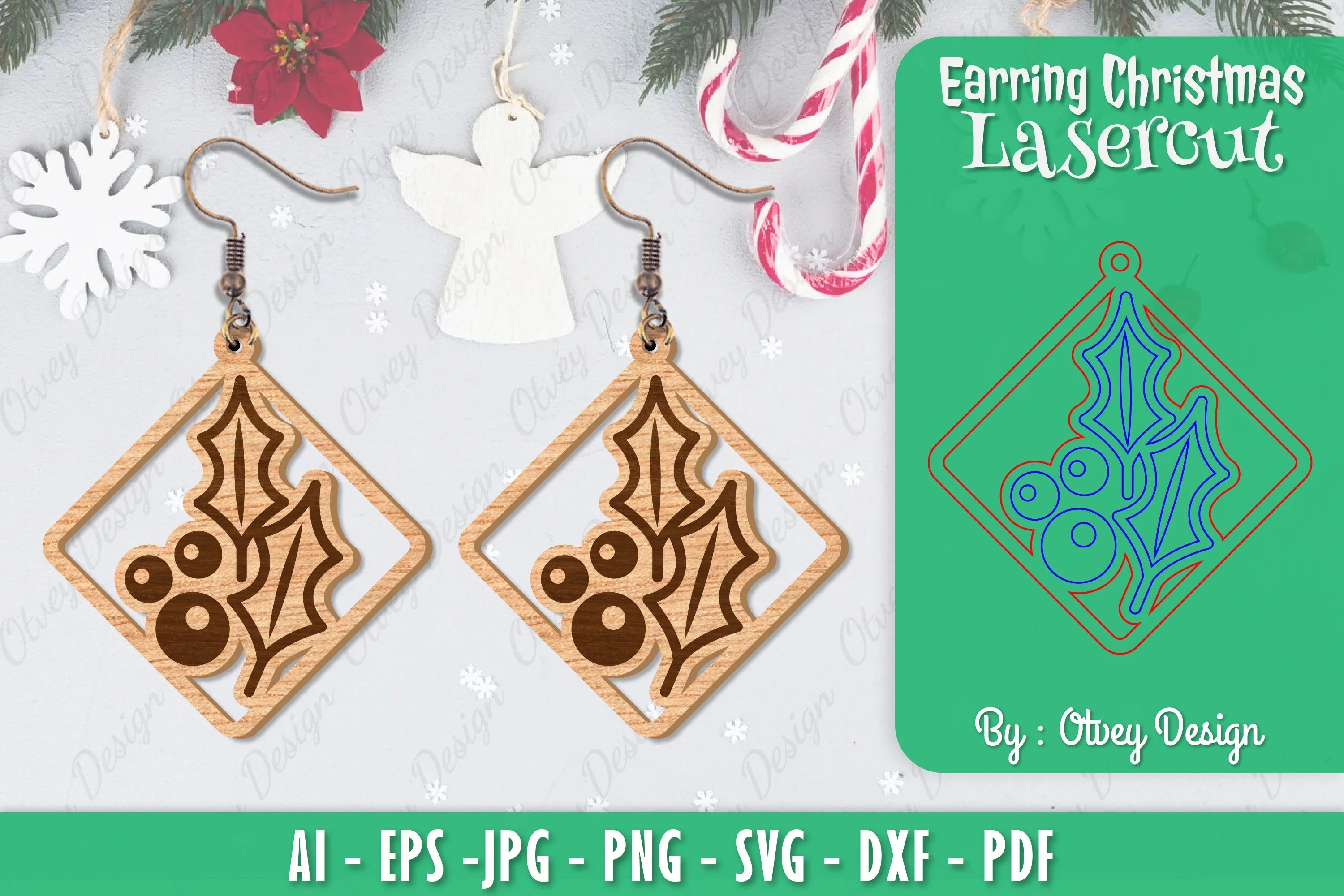 Christmas Earrings SVG Bundle 13 - CraftNest - Digital Crafting and Art