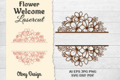 Flower Welcome Slip Lasercut SVG Bundle 5 - CraftNest - Digital Crafting and Art