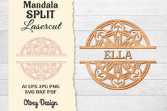 Mandala Split Lasercut SVG Bundle 5 - CraftNest - Digital Crafting and Art
