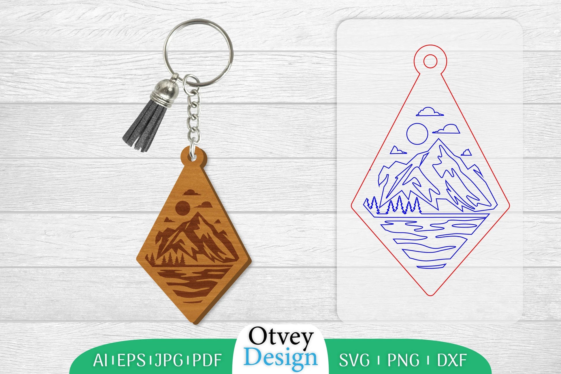 Sunset Mountain Keychain SVG Bundle 6 - CraftNest - Digital Crafting and Art