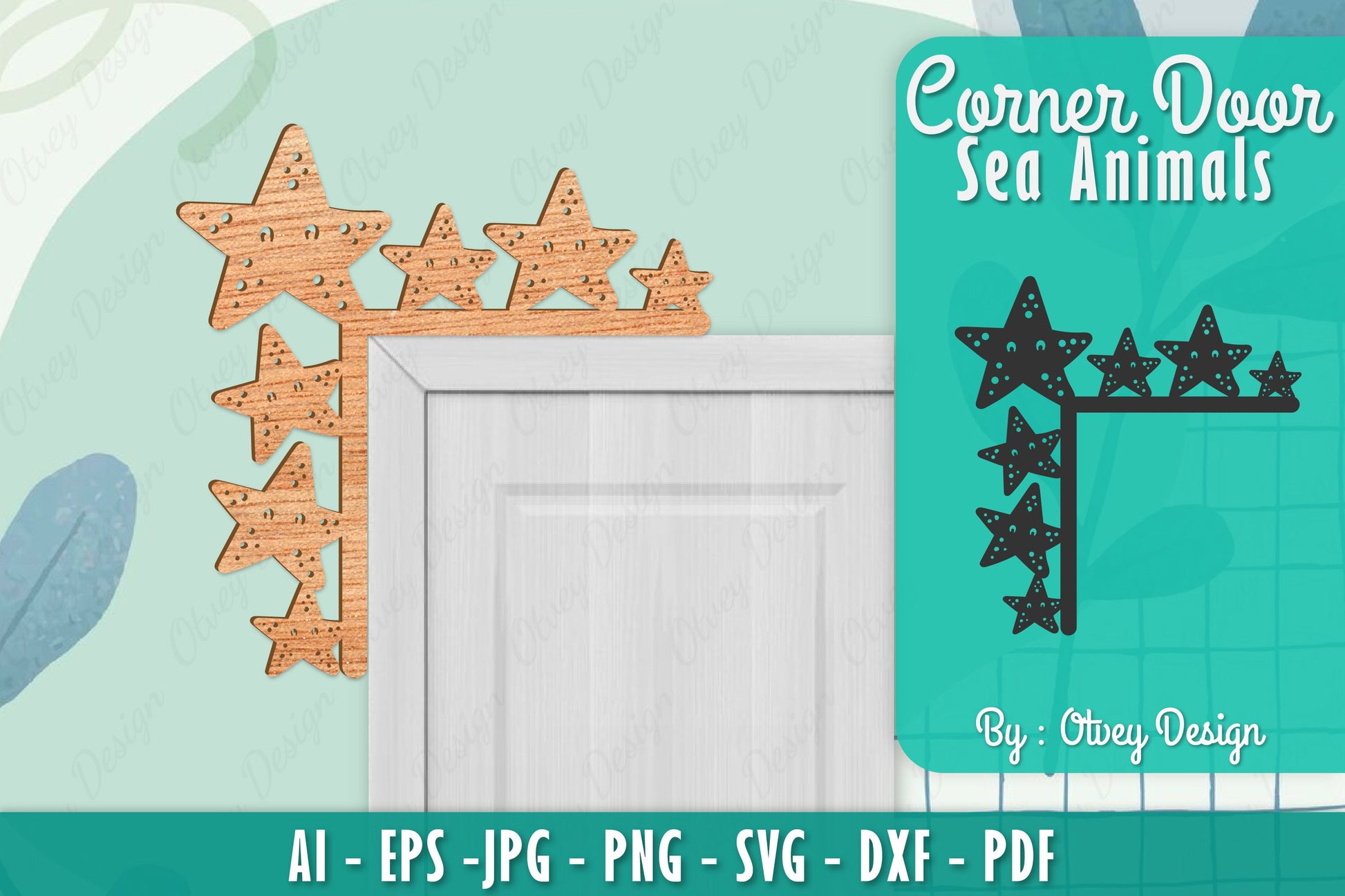 Sea Animals Door Corner Decoration SVG Bundle 17 - CraftNest - Digital Crafting and Art
