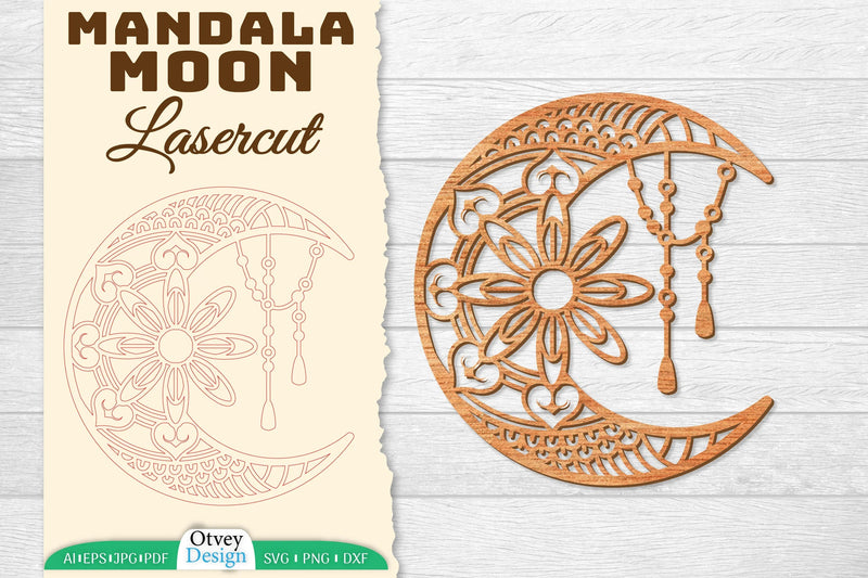 Moon Mandala Lasercut SVG Bundle 5 - CraftNest - Digital Crafting and Art